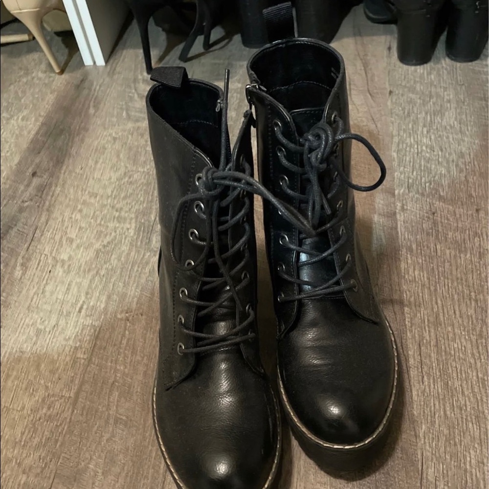 Dirty laundry combat boots